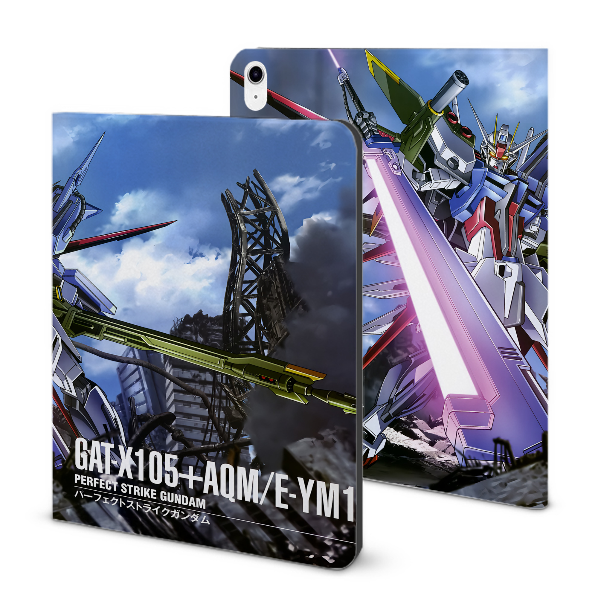 （画像用） 機動戦士ガンダム Mobile Suit Gundam IPad ケース ブック型 PUレザー TPU 耐衝撃 軽量 薄型 ペン収納なし 全面保護 IPad 各モデル対応